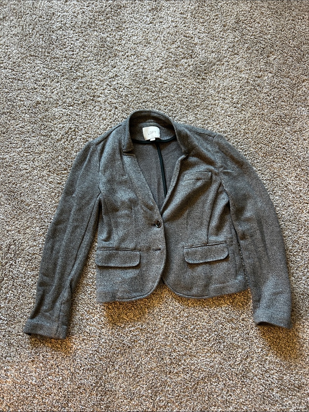 LOFT Women's Gray Tailored Knit Blazer Jacket